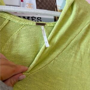 Neon green free people sweater hoodie